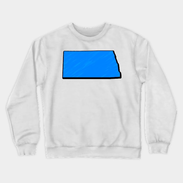 Bright Blue North Dakota Outline Crewneck Sweatshirt by Mookle